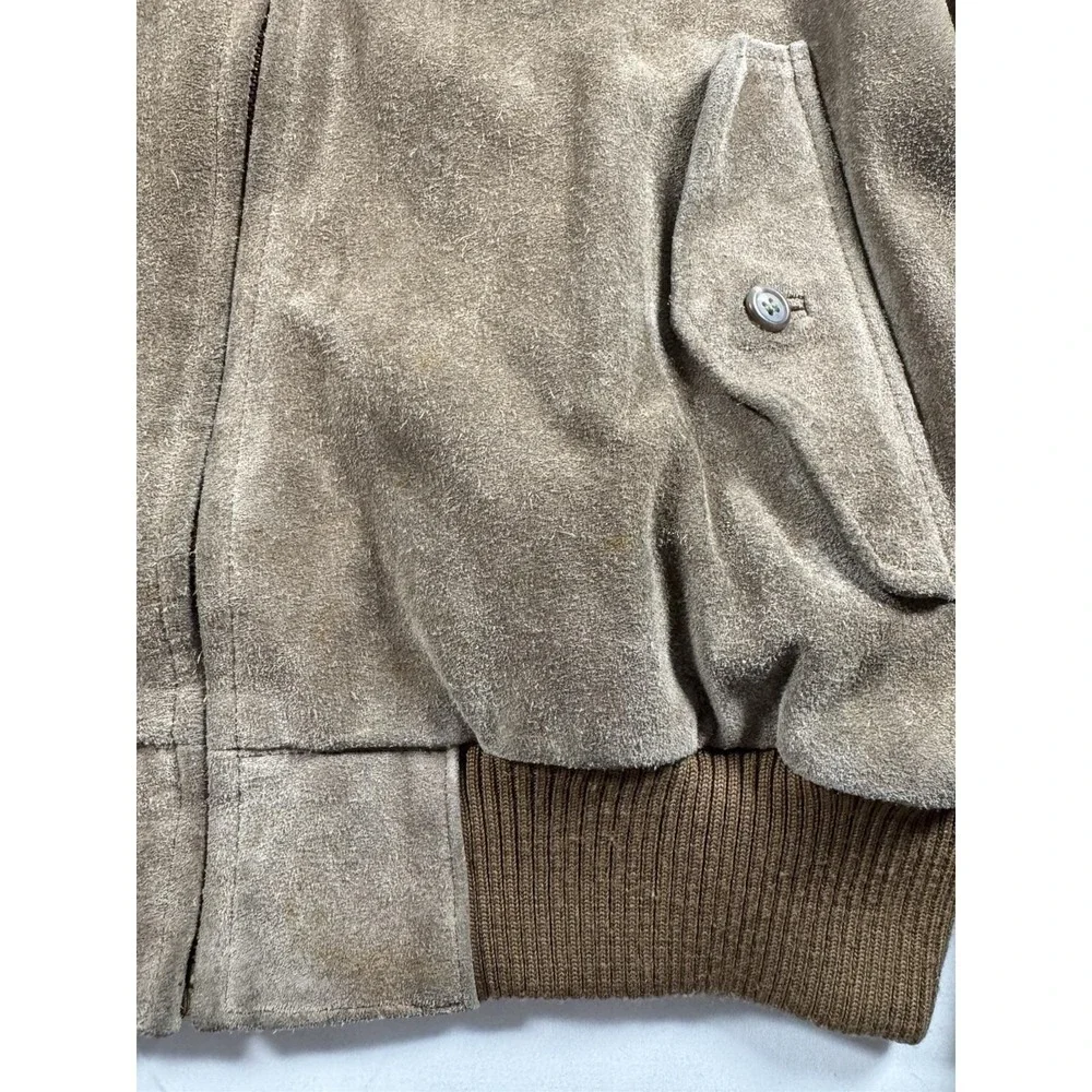 Polo Ralph Lauren Vintage Suede Leather Bomber Jacket Mens XL Plaid Lined 90s